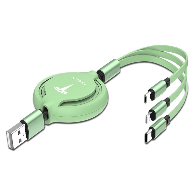 Car Mounted Telescopic Three in One Mobile Phone Charger Car Accessories For Tesla Model 3 Model X S Model Y Decals TM3 TMX TMS