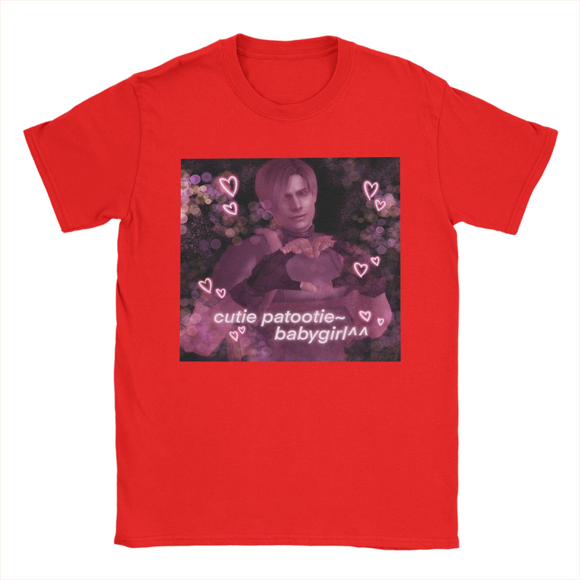 

Pink Cutie Patootie Leon Kennedy Babygirl TShirts for Men Residents Evils Cotton Tees Round Collar Short Sleeve T Shirt Clothes S