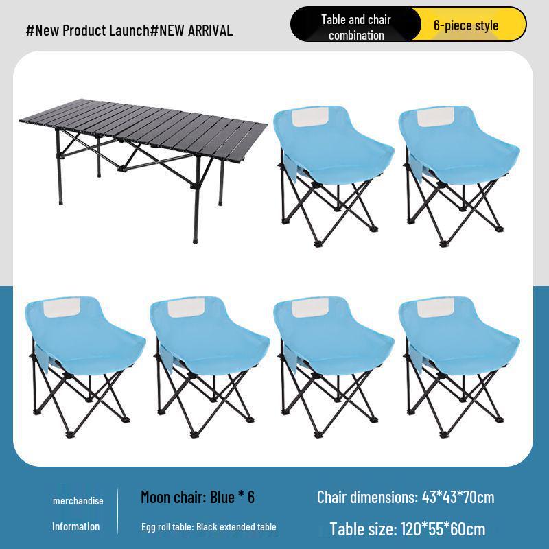 Outdoor Folding Camping Table & High-Back Chair Set