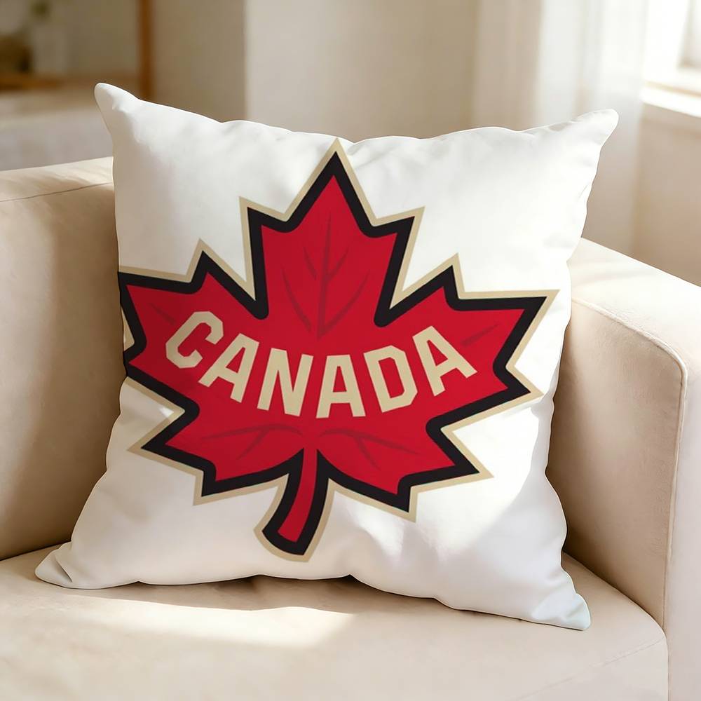 Cool Flag of CCanada Square DoubleSided Printed Pillow Case Bedroom Bedside Pillow Sofa Cushion Cover
