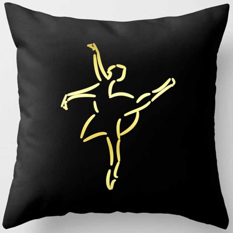 Black and Yellow Square Pillowcase, Home Decoration, Car Sofa Cushion Cover 45cm*45cm