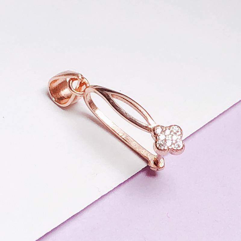 S925 Silver Amber Jasper Safety Clip Charm Pendant for Women