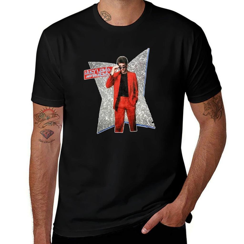 T-shirt Huey Lewis T-shirt Divertenti T-shirt Umorismo Nero Per Unisex T-shirt 100 Percento Cotone