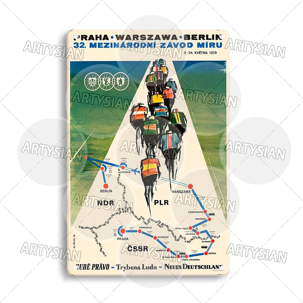 Tour de France Metal Sign Cycle Bicycle Racing Plaque Course de la Paix Championnat du monde Tour of Peace Vel’ d’Hiv Alcyon