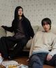 GLW [Unisex] Striped Henley Neck Long Sleeve Tee Wine