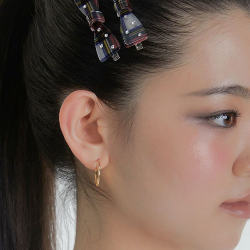 Eireve POLKA DOT BOW HAIR CLIP SET 2PCS (TARTAN CHECK)