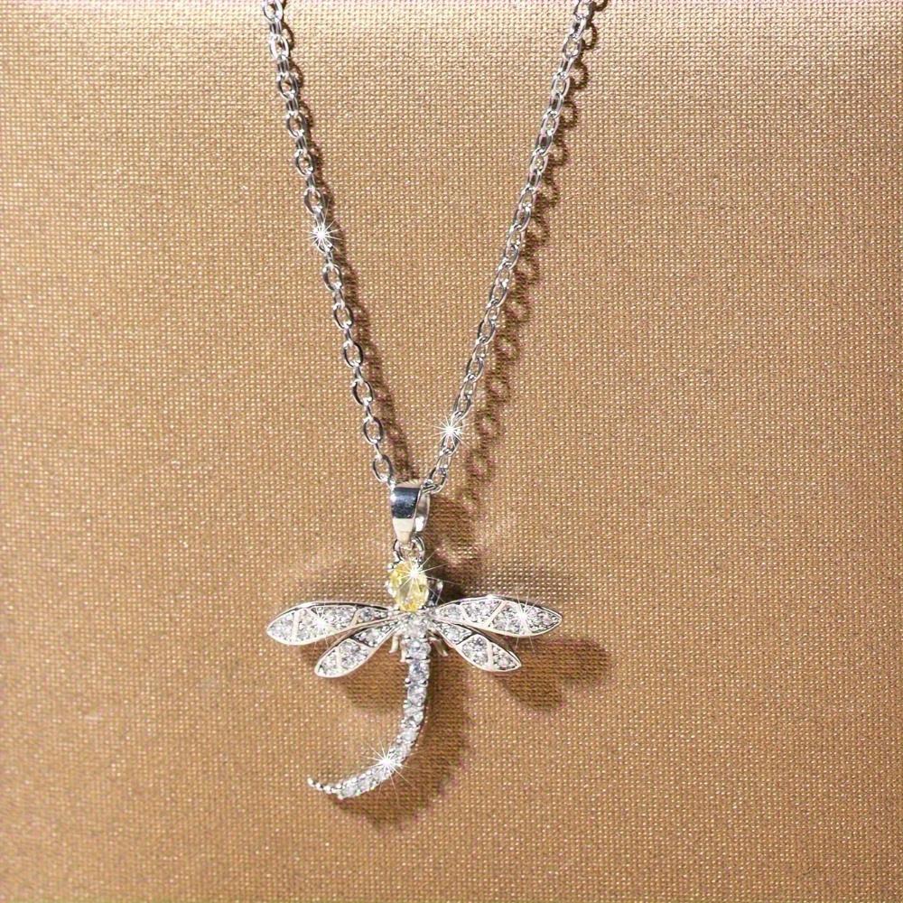Luxury Geometric Elegant Dragonfly Necklace Women's Wedding Engagement Party Jewelry Accessories