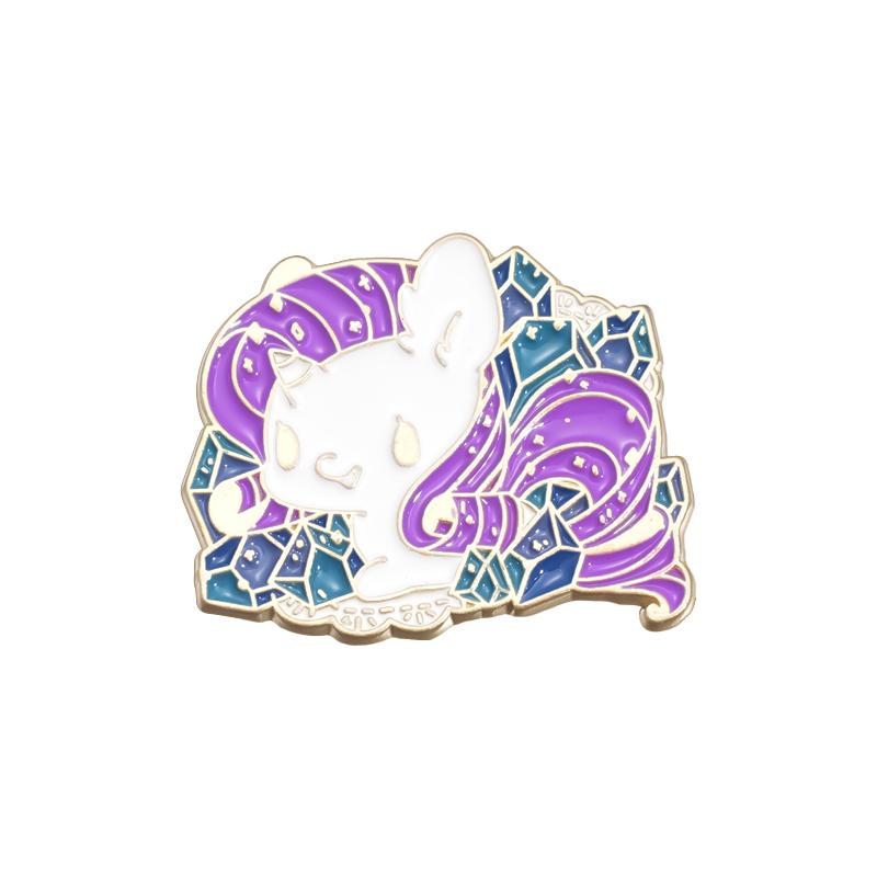 Little Horse Enamel Pins Custom Colorful Hair Brooches Lapel Badges Cartoon Animal Funny Jewelry Gift for Kids Friends