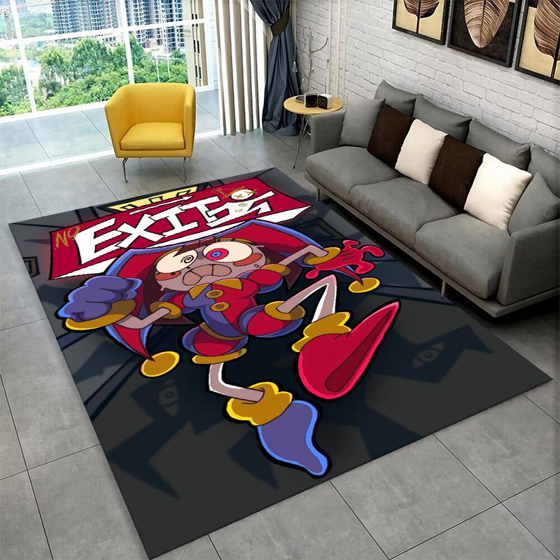 Cartoon Amizing Digtal Circus Pomni Non-Slip Area Rug for Living Room,Bedroom,Playroom,Carpet Floor Mat Home Decor Rug Kids Room
