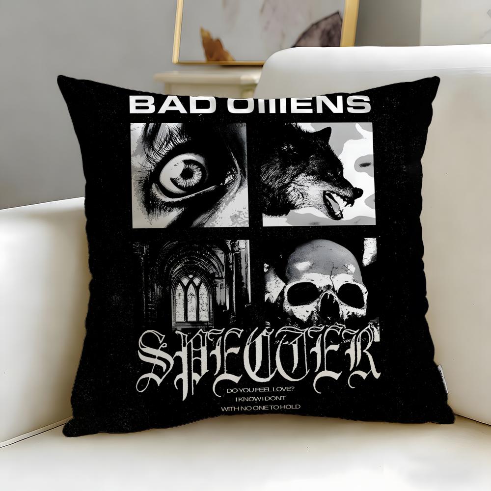 popular band Bad Omens Cushion Cover Soft  EasyWash Pillow Case  Versatile for Couch Bed Travel and Office