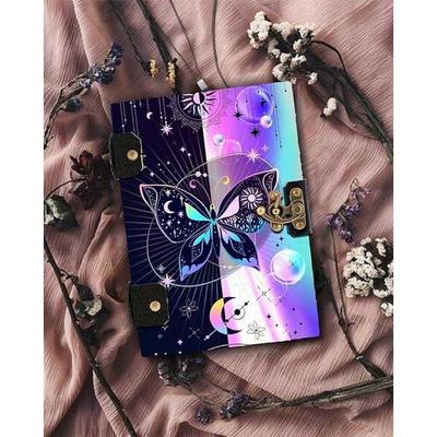 Handmade Printed Cardboard Journal Diary with Buckle Lock Notepad Sketchbook Personal Diaries for Men and Women (200 Unruled Pages)