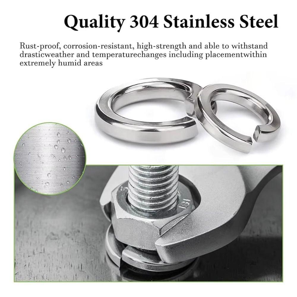 1000PCS 304 Stainless Steel Metric Split Lock Washer Set Gasket Spacer Assortment Set  Industrial