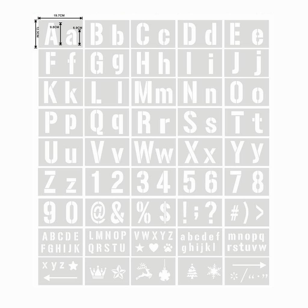 45Pcs Alphabet Pattern Drawing Painting Stencils Templates for DIY Making