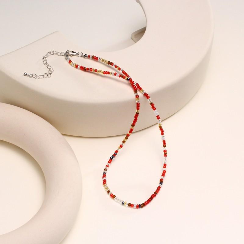 Neue Dopamin-Bonbonfarbe Reiskorn-Halskette, Böhmische Handgemachte Perlen-Halskette Schmuckzubehör