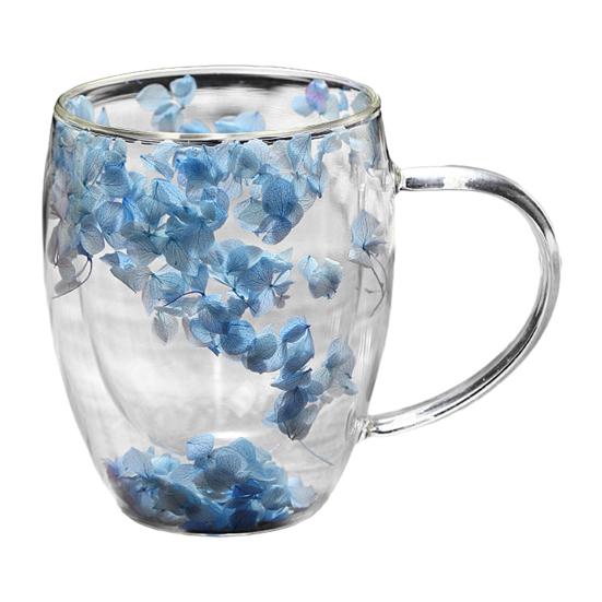 Double Wall Glass Insulation Flower Pattern Cup Tumbler Unique Coffee Mug Heat Insulated Heat Resistant
