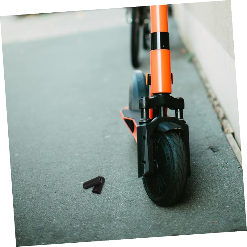 JUMPLAWN 2pcs Silicone Electric Scooter Kickstand Protective Covers, Anti-Slip, Durable, Black, Compatible with Bicycle Side Stands, Footrest
