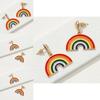 Fashionable Creative Rainbow Geometric Earrings For Women Alloy Material 2022
