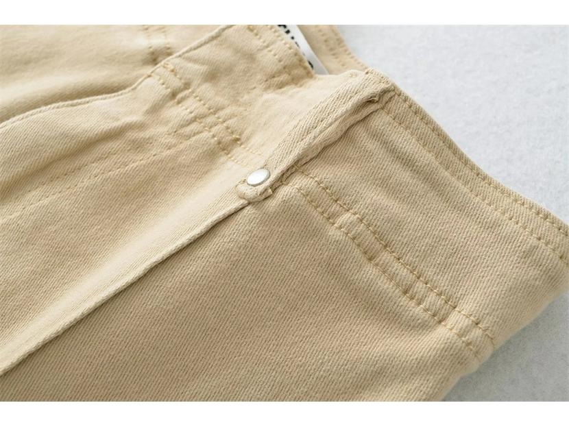 Pantaloni in Denim a Gamba Larga Cuciti a Vita Alta - Nuovo Stile Autunnale, Versatili, Modellanti, Casual e alla Moda.