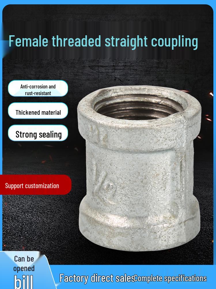 Pozinkovaná čtyřbodová litinová trubková spojka s vnitřními závity