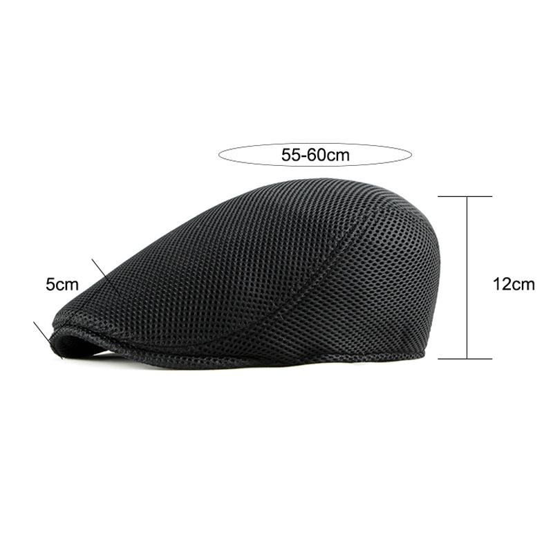 Spring Summer Men Berets Hats Breathable Mesh Newsboy Caps Outdoor Sun Hats Flat Cap Adjustable Caps