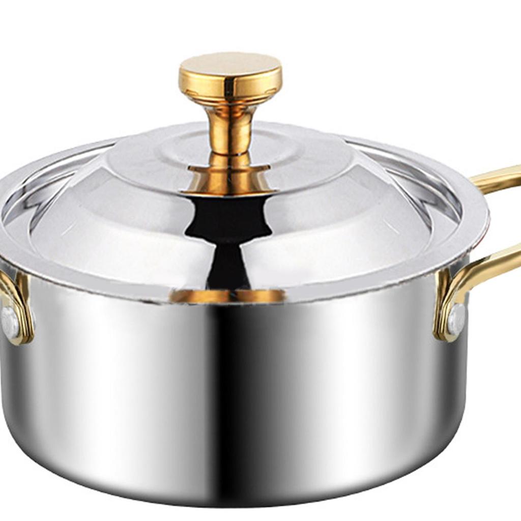 Stainless Steel Hot Pot Easy To Clean Versatile Noodles Cooking Pot Shabu Shabu Pot for Picnic Barbecue Restaurant Party Camping