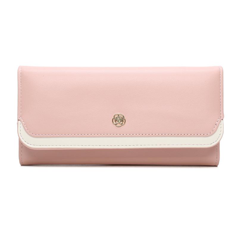 Women Long Wallet Large Capacity PU Leather Clutch Wallet Fashion Trifold Card Holder Coin Purse Lady Organizer Handbag Wrist Wallet