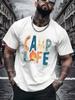 Unisexs Summer Cotton Tee Camp Life Bonfire Letter Print Crew Neck Short Sleeve Casual Loose Outdoor Streetwear Daily Fashion Tops