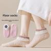 Coral Fleece Short Socks for Ladies, Thick and Warm for Autumn and Winter, Half Fleece, Sleepwear, Anti-slip Silicone, No Shedding, Floor Socks