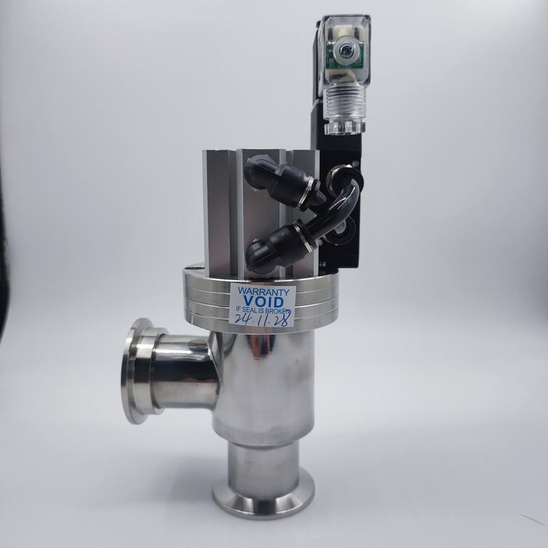 KF Vacuum Pneumatic Flapper Valve L Type GDQ High Vacuum Angle Valve KF16 KF25  220V and 24V