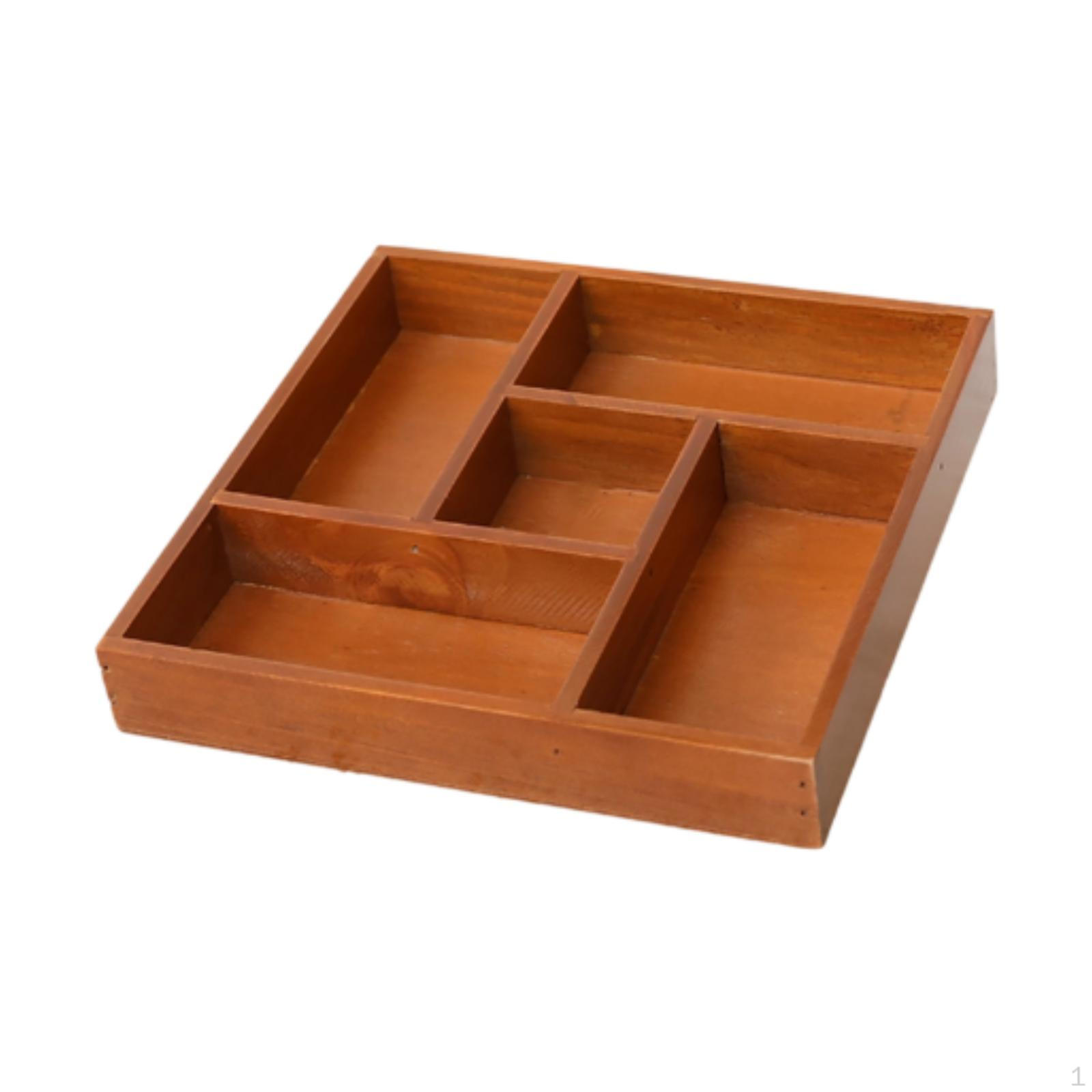 

Jewelry Organizer Tray Bracelet Wood Trinket Storage Desktop Box for Home