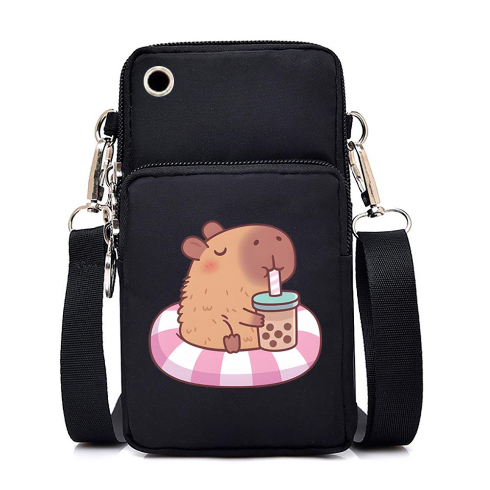 Kapibara Cute Peripheral Printing New Messenger Bag Multi-functional Casual Mobile Phone Bag