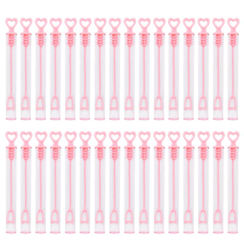 

10-50 шт. Красочные бутылочки для мыльных пузырей, палочка-сердечко, пустые тубы, детские сувениры для дня рождения, наполнитель для пиньяты, игрушки, свадебные подарки для гостей 10pcs розовый