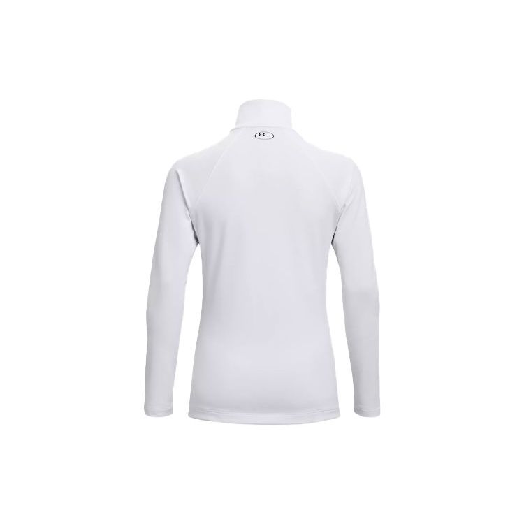 Under Armour Authentics ColdGear® Half-Zip Long Sleeve Raglan T-Shirt Women Tops White 1368699-100