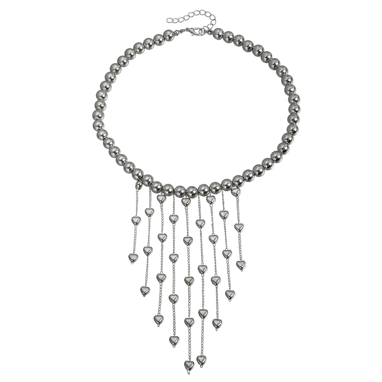 Sweet and cool babes ins style love fringed necklace light luxury fashion metal sense y1k necklace