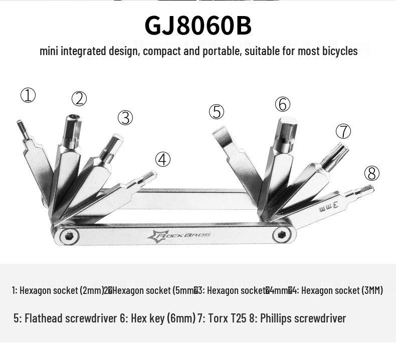 ROCKBROS 16-in-1 Folding Bike Repair Tool Set (GJ1601)