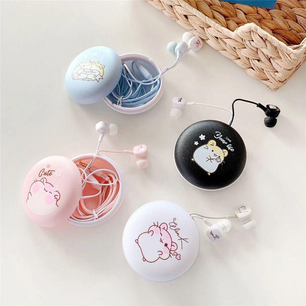 Carrying Bag Bass Handfree Ear Phones Cartoon Cat Paw Headset Wired Earbuds On-ear Headphones