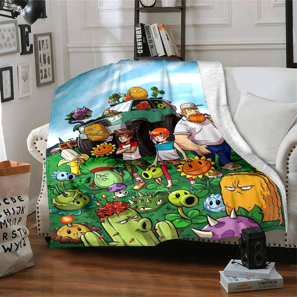 Plants Vs. Zombies Blanket Durable Comfort Great for Bedding Chair Sofa All-Season Use Digital Print Birthday Christmas Gift Blanket