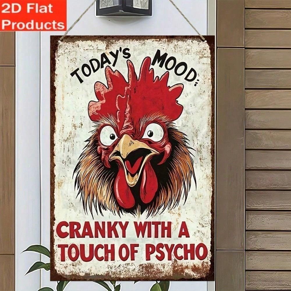Funny Chicken Metal Poster Vintage Sign Wall Art Decor