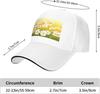 Daisies Flower Field Print Baseball Cap Polyester Adjustable Breathable Summer Casual Unisex Cap