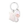 Cartoon Cat And Fish Keychains Polished Stainless Steel Animal Cat Pendant Children's Funny Keychains