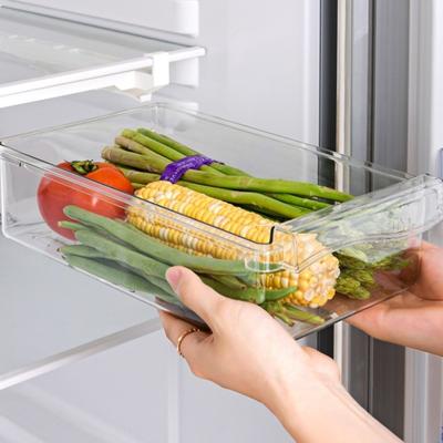 Transparent Refrigerator Hanging Organizer Pull Out Fresh Keeping Food Storage Box Large Capacity Reusable
