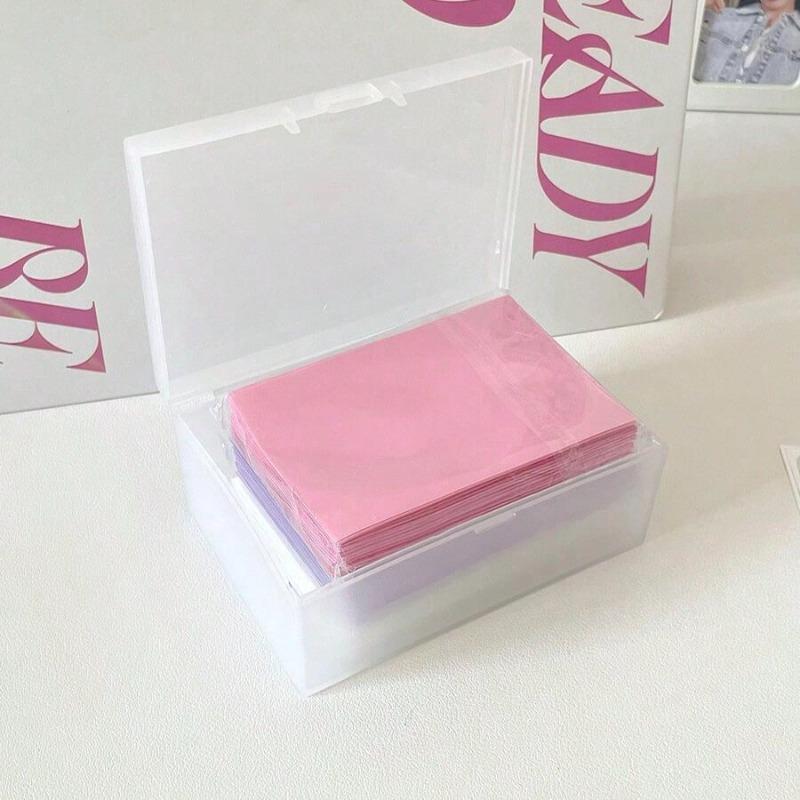 50pcs/Pack 61x91mm Ins Kpop Idol Card Sleeves Top Loaders Cards Protectors-Pink Back To School