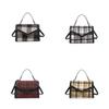 Elegant Women's Small Square Bag In Trendy Plaid Pattern Perfect For Fall Winter Use