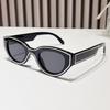 Schwarz-Weiß Kontrastierende Cat-Eye Sonnenbrille, Retro Personalisierte Schmalrand-Sonnenbrille, Damen Street Photography Tragende Dekorationsbrille >