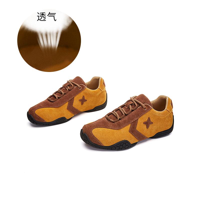 

Кожаные ретро туфли Forrest Gump женские весна 2025 новые повседневные туфли на платформе универсальные спортивные туфли модные женские туфли 40 жёлтый