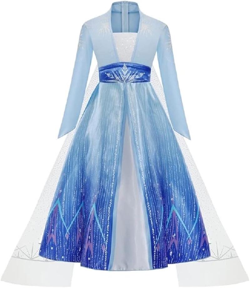 

Frozen 2 Elsa Princess Long-Sleeve Dress with Cape & Tulle Skirt 130 cm