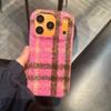 INS velvet plaid fits iPhone 17 Pro Max case, iPhone 16 full coverage 15, niche 14/13 goddess