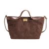 Suede bag women's large capacity autumn and winter messenger bag retro portable commuter tote bag