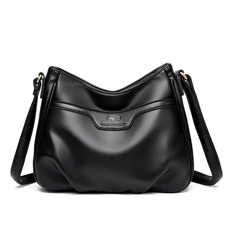 

Solid Soft Leather Small Crossbody Bags for Women Fashion Simple Messenger Bag Designer Casual Shoulder Bag Sac A Main чёрный