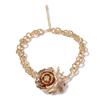 Luxury Metal Rose Necklace Coarse Neck Chain Exaggerated Flower Necklace  Women